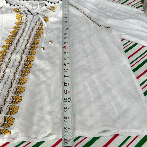 J Jill embroidered peasant blouse white multicolor size XL - Picture 8 of 10